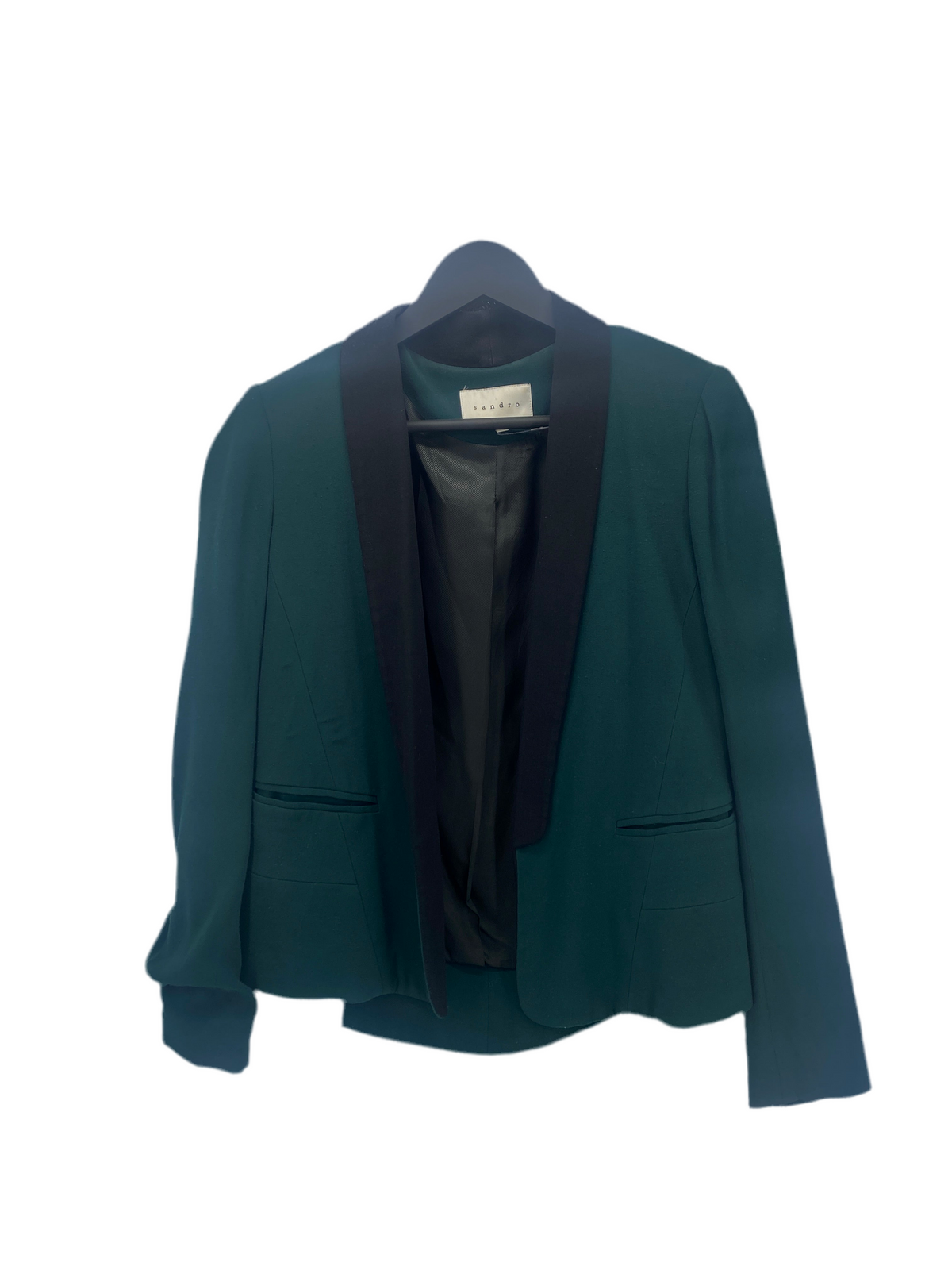 Veste verte col noir