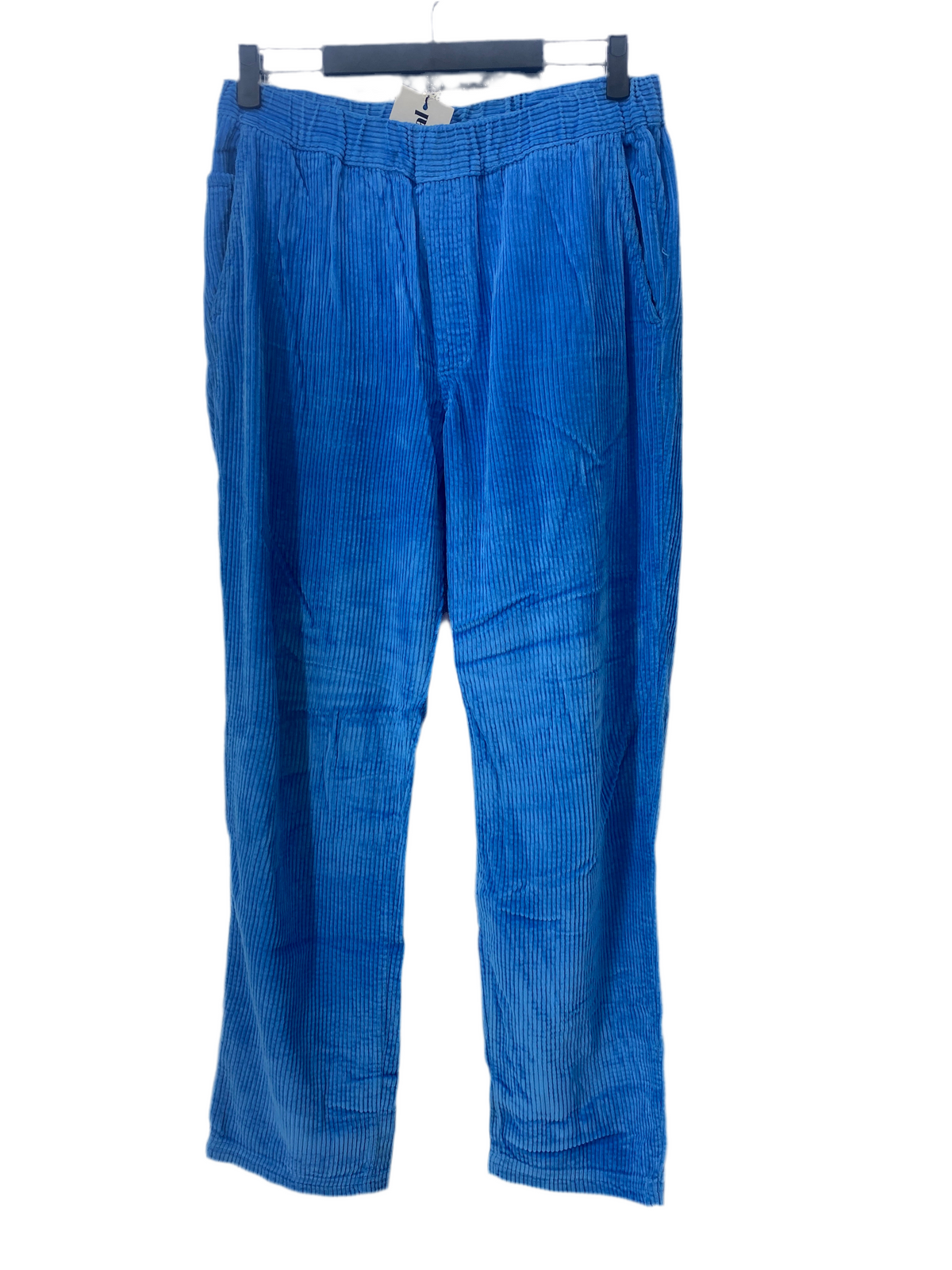 Pantalon effet velours bleu