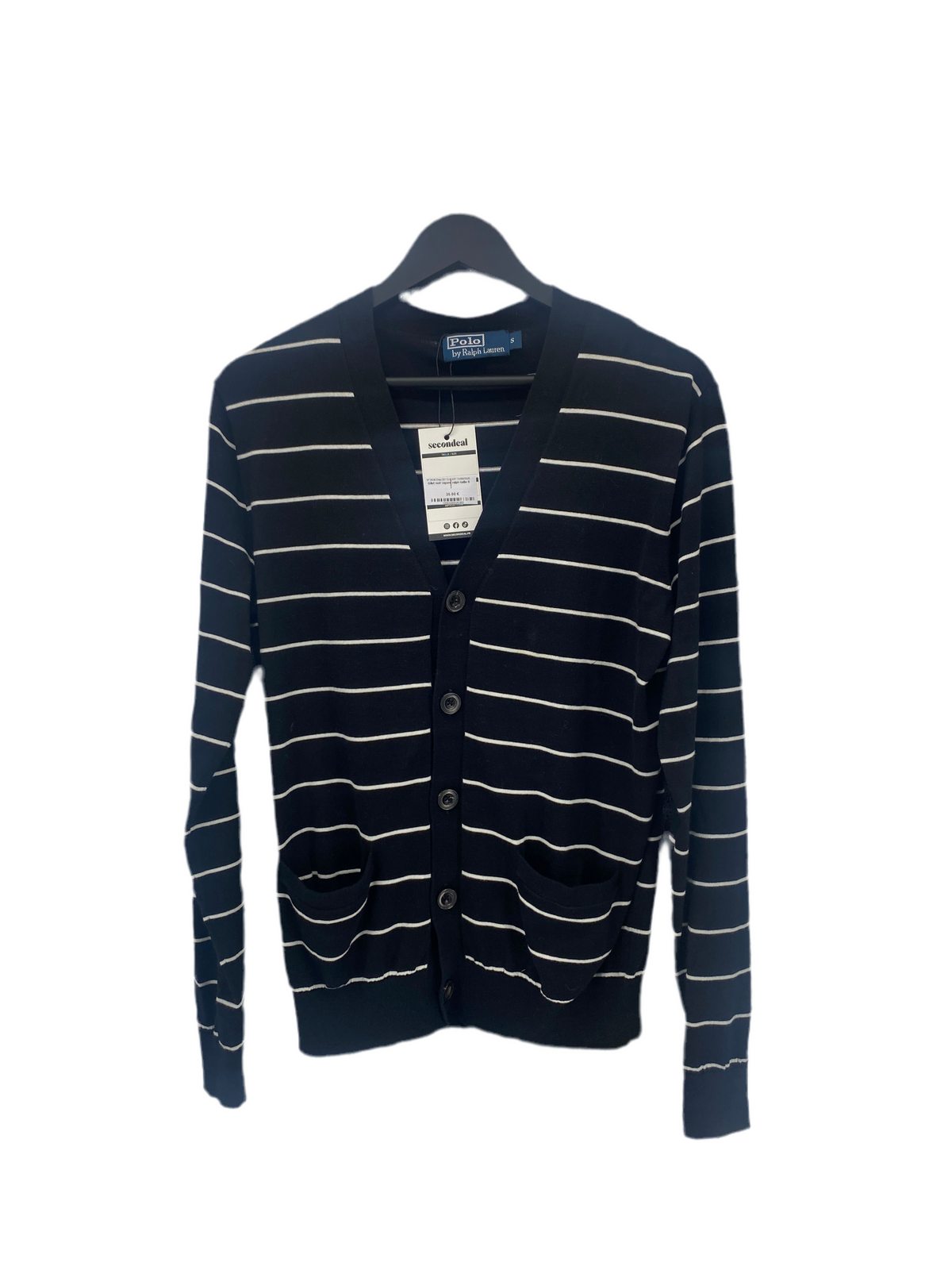 Gilet noir à rayure blanche