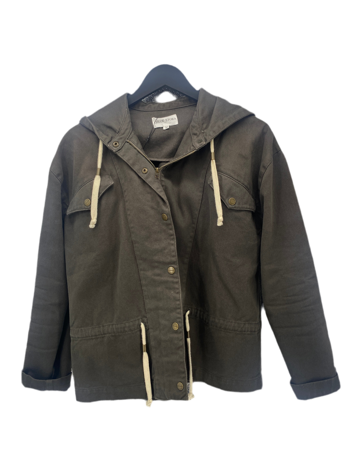 Veste à capuche taupe