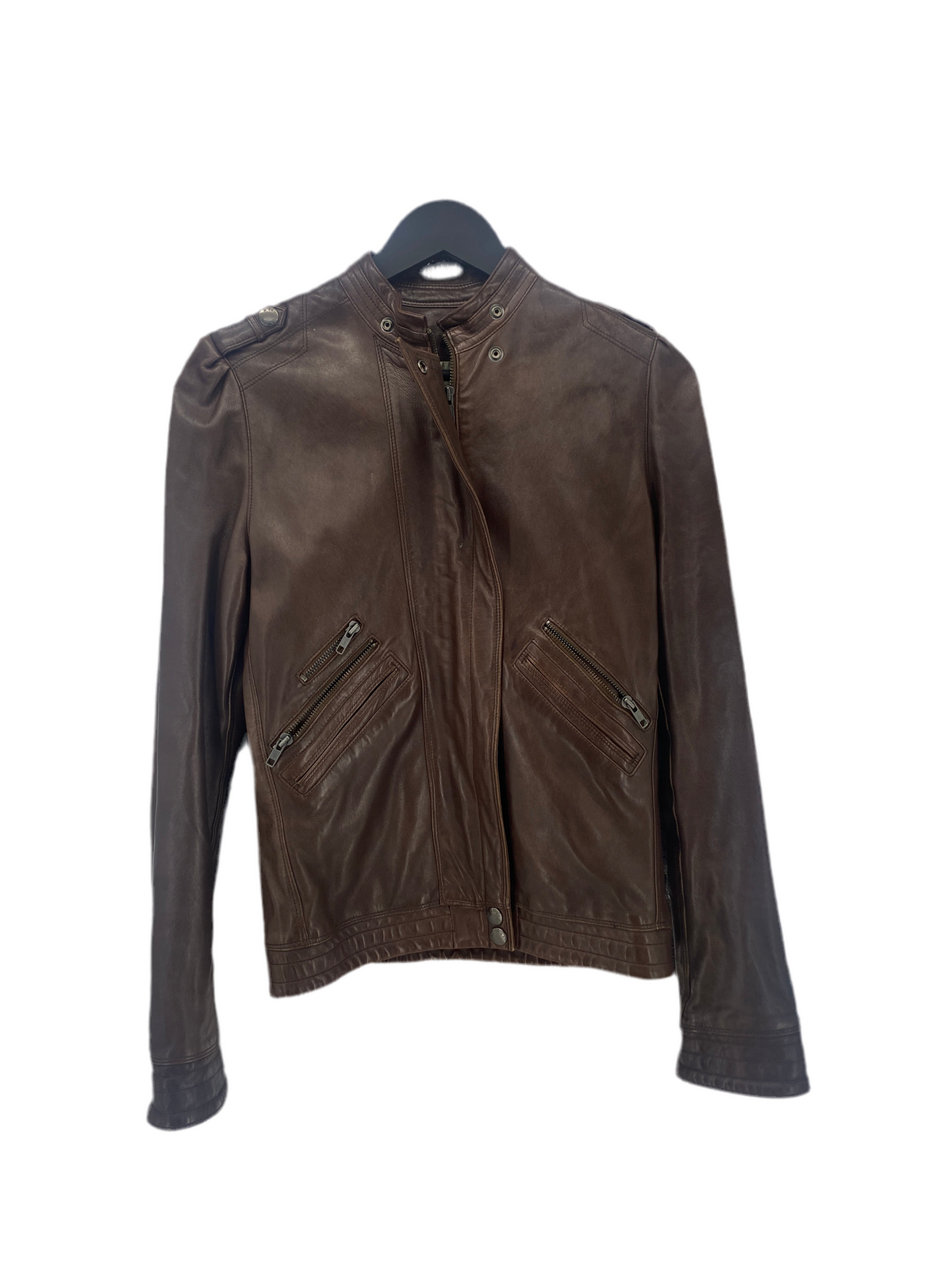 Veste  en cuir marron