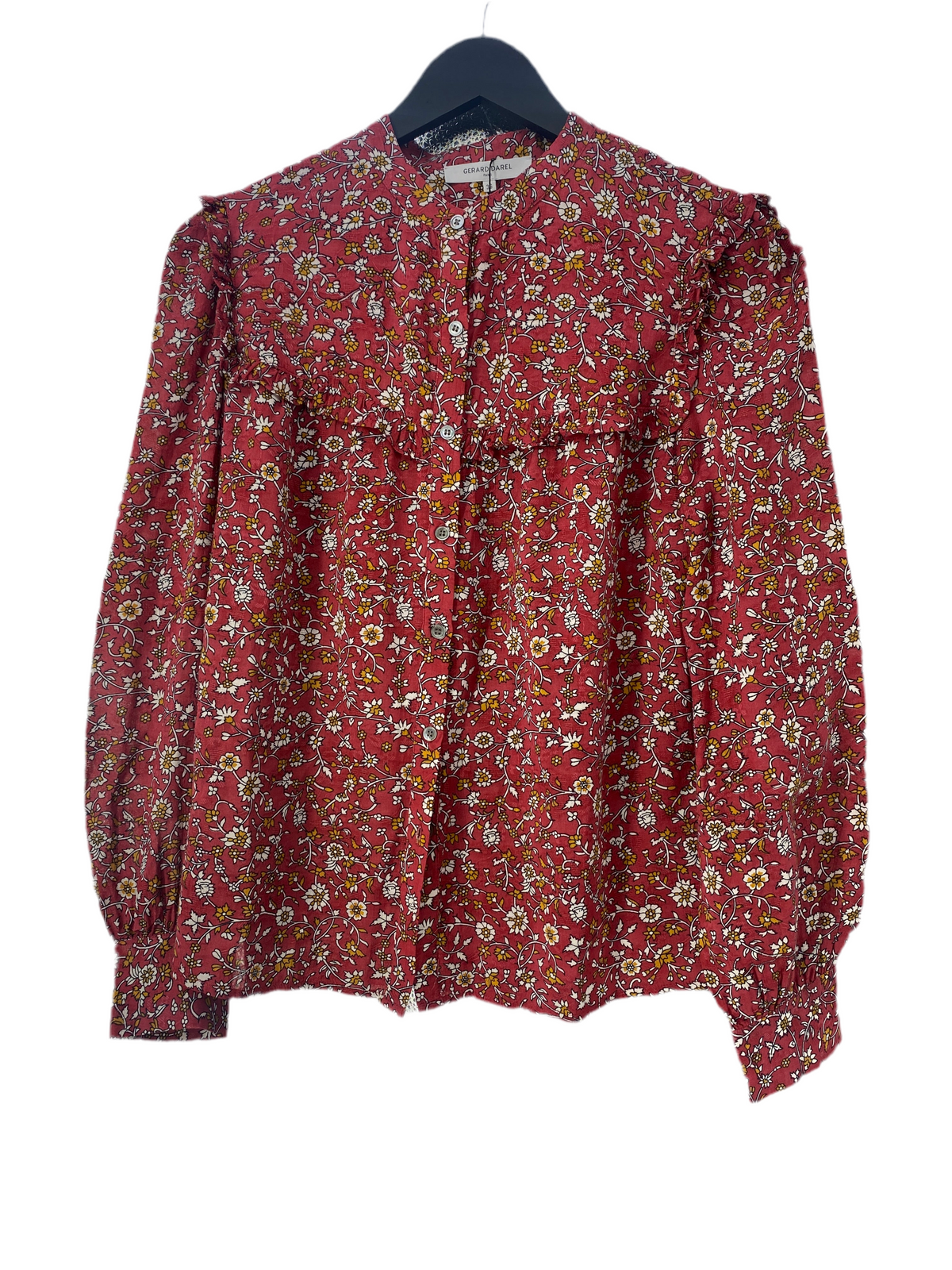 Chemise rose à fleurs